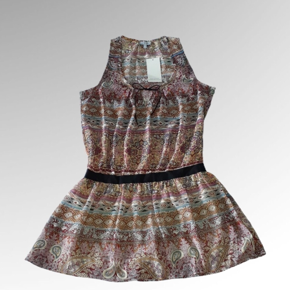 TOBI Paisley Sleeveless Dress with Elastic Waist Size S